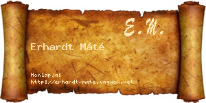 Erhardt Máté névjegykártya
